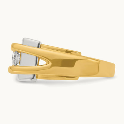 IBGoodman Men's Polished 3-Stone Diamond Ring, 14K Two-tone