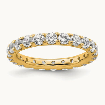 Polished U Shared Prong Diamond Eternity Band, 2.00 ct tw — 14K Yellow Gold