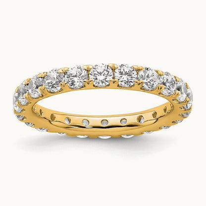 Polished U Shared Prong Diamond Eternity Band, 2.00 ct tw — 14K Yellow Gold