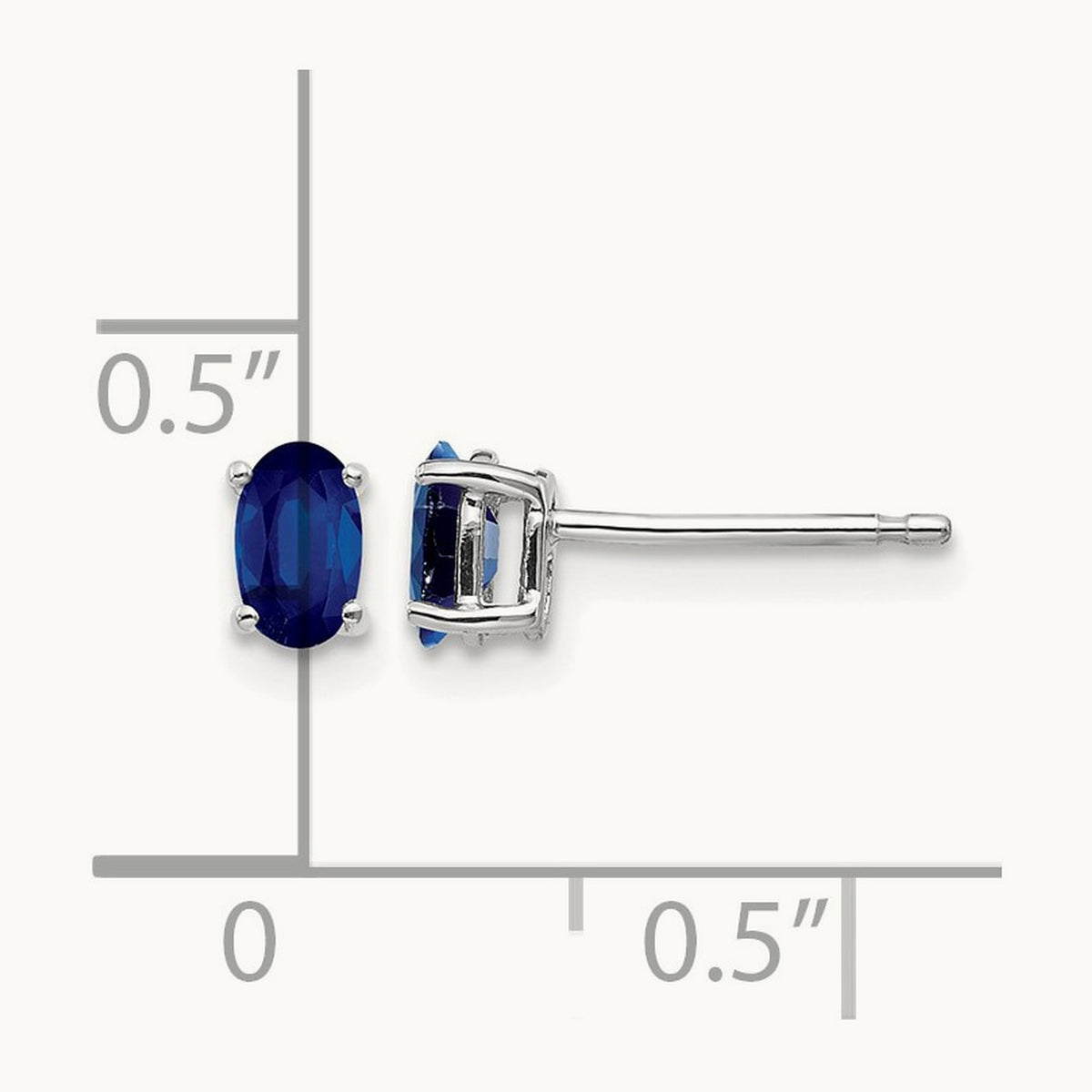 Sapphire Earrings, 14K White Gold