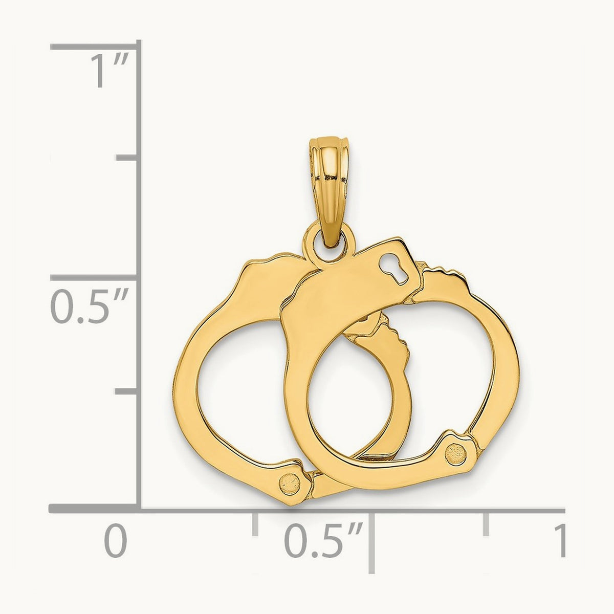 2-Piece Handcuffs Charm — 14.3mm