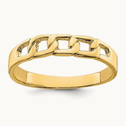 Polished Link Band Ring, 14K