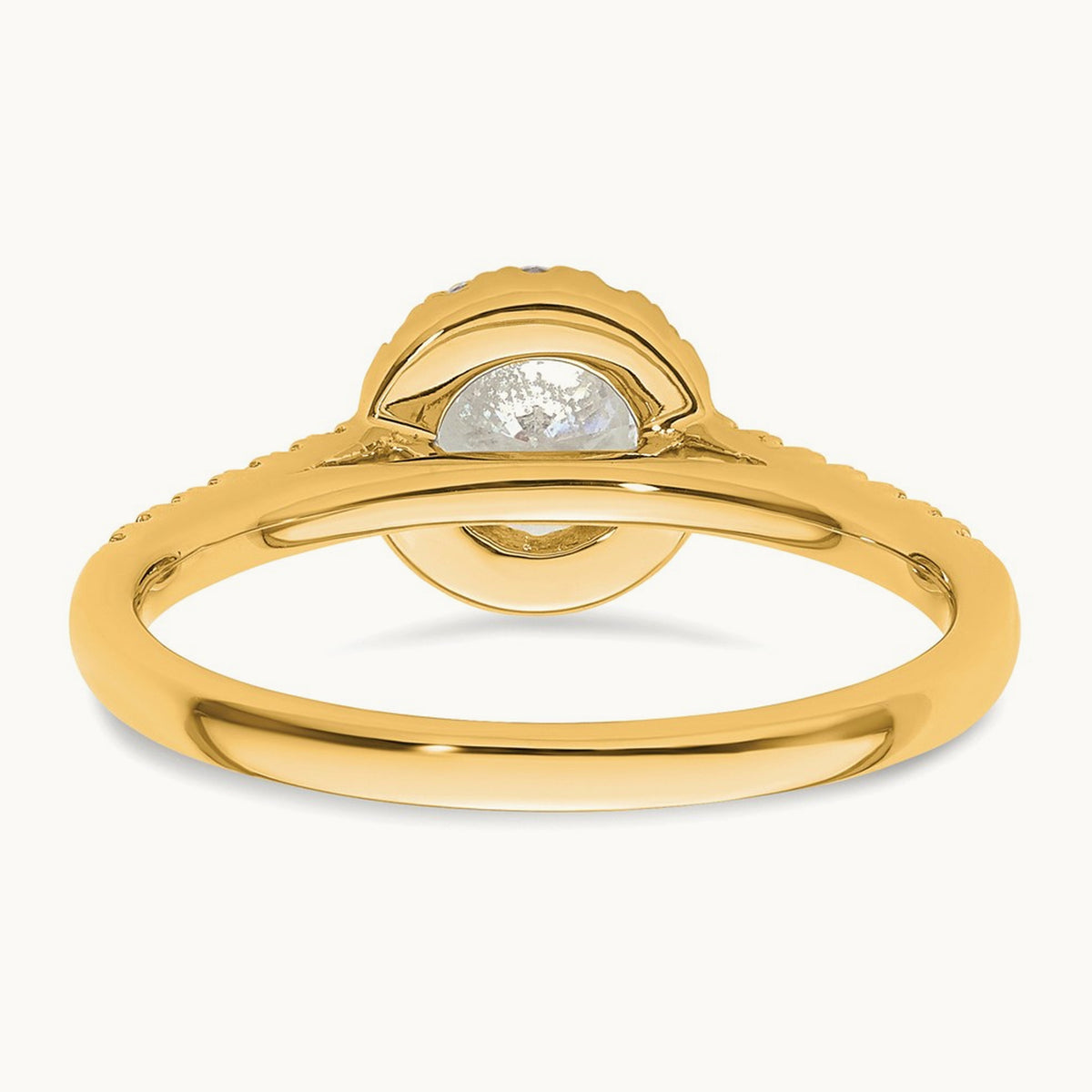 Round Semi-Mount Halo Engagement Ring, 0.15-0.50 ct tw — 2/7 ct, 14K Yellow Gold
