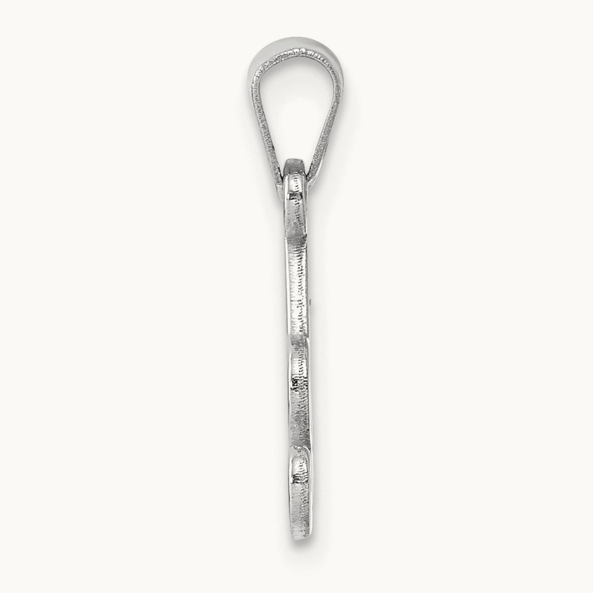 White Gold Script Letter A Initial Pendant, 14K White Gold