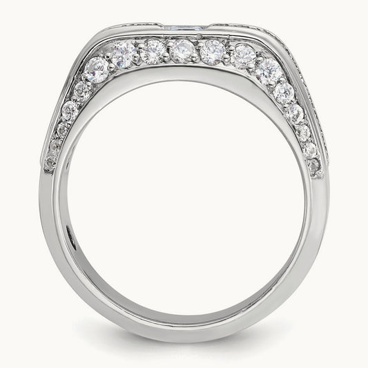 IBGoodman Men's Polished Diamond Ring, 14K White Gold