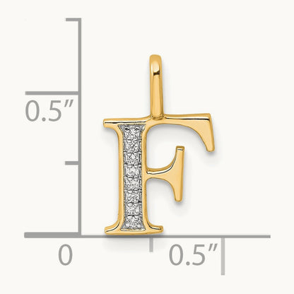 Diamond Letter F Initial Pendant, 14K