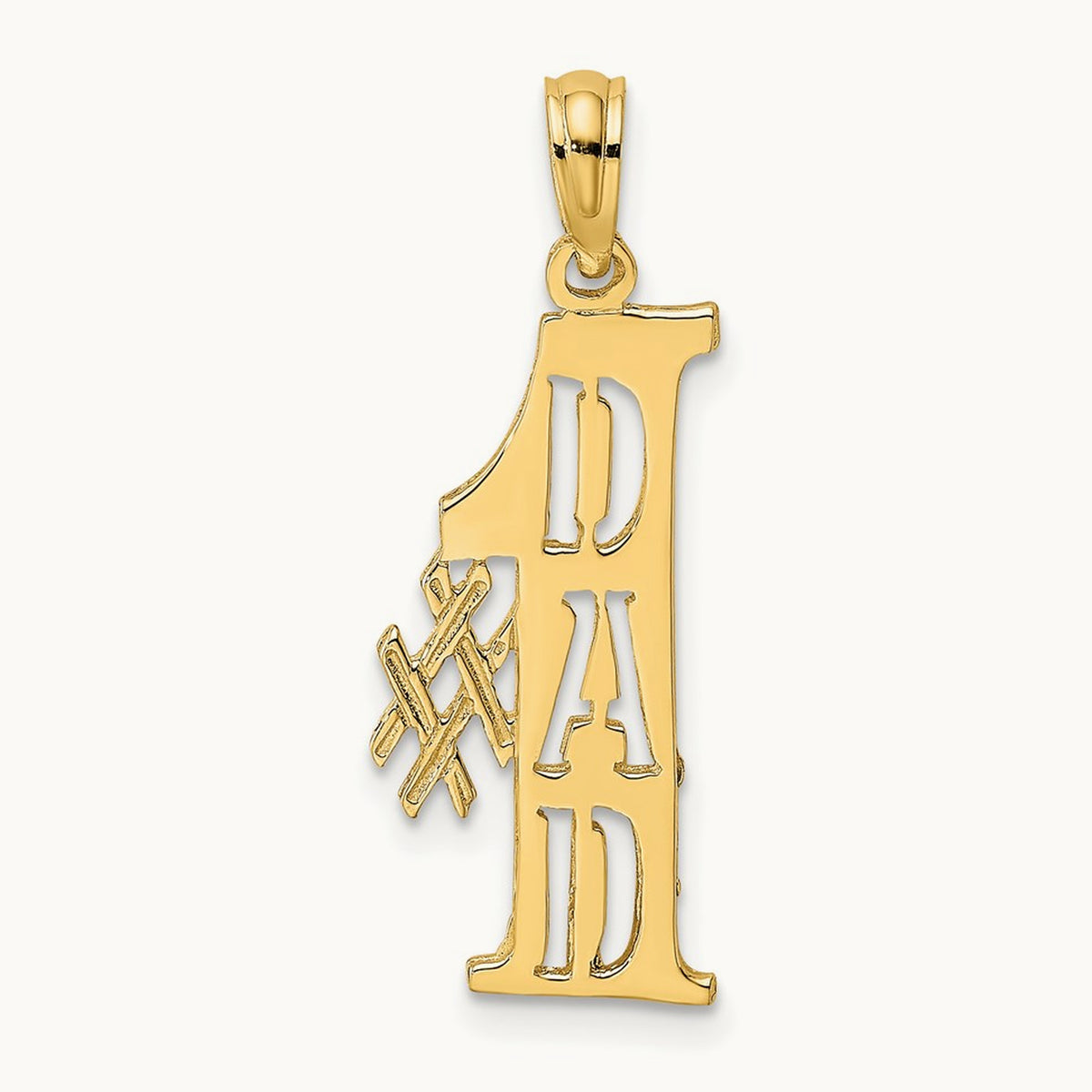 #1 DAD Cut-out Vertical Charm, 14K
