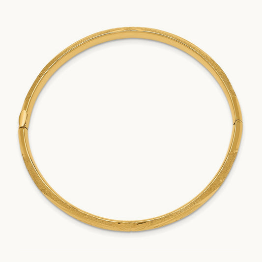 Florentine Hinged Baby Bangle, 14K