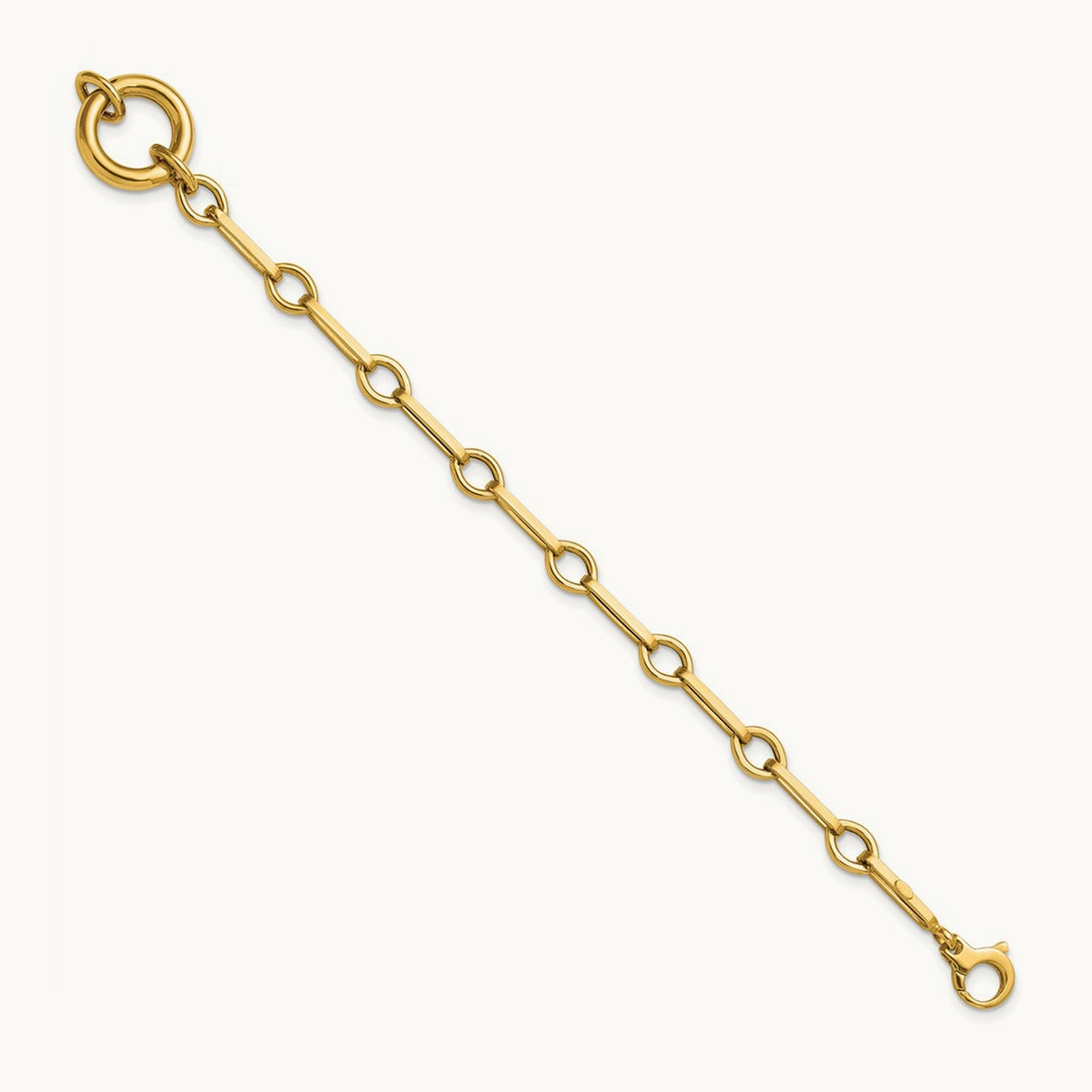 Polished 7.75in Fancy Link with Circle Bracelet, 14K