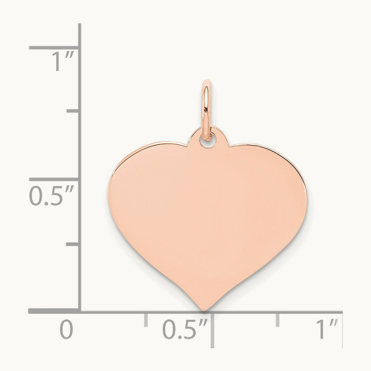 Heart Disc Charm, 14K Rose Gold