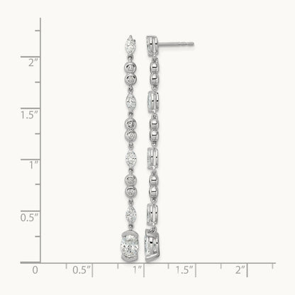 Post Oval/Round Drop Earrings, 2.00-3.50 ct tw Lab-Grown Diamond