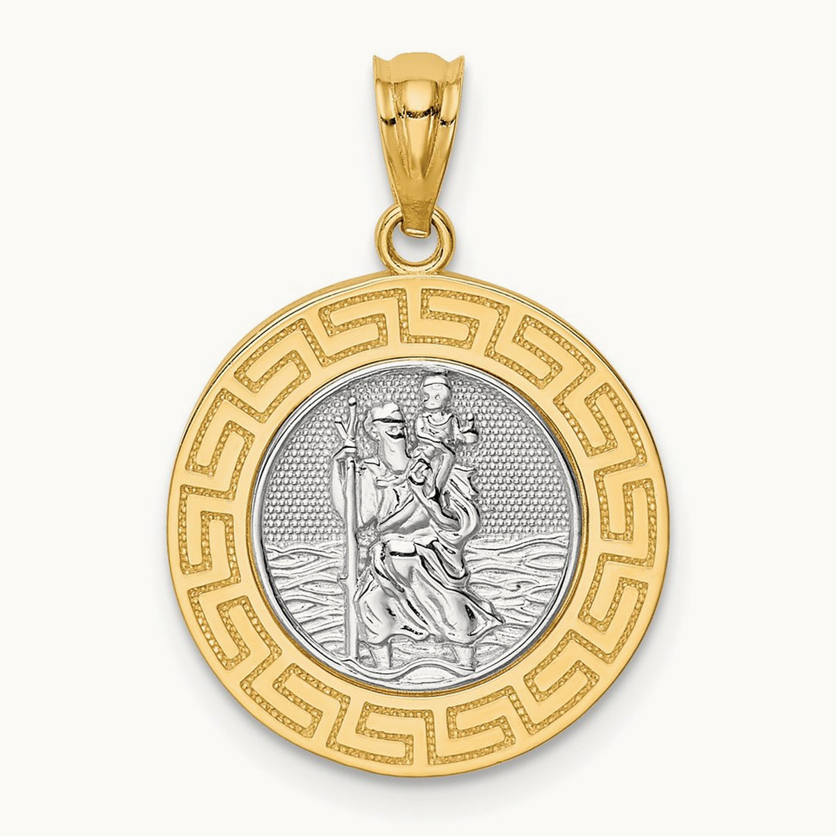 St. Christopher Medal with rhodium — 23mm