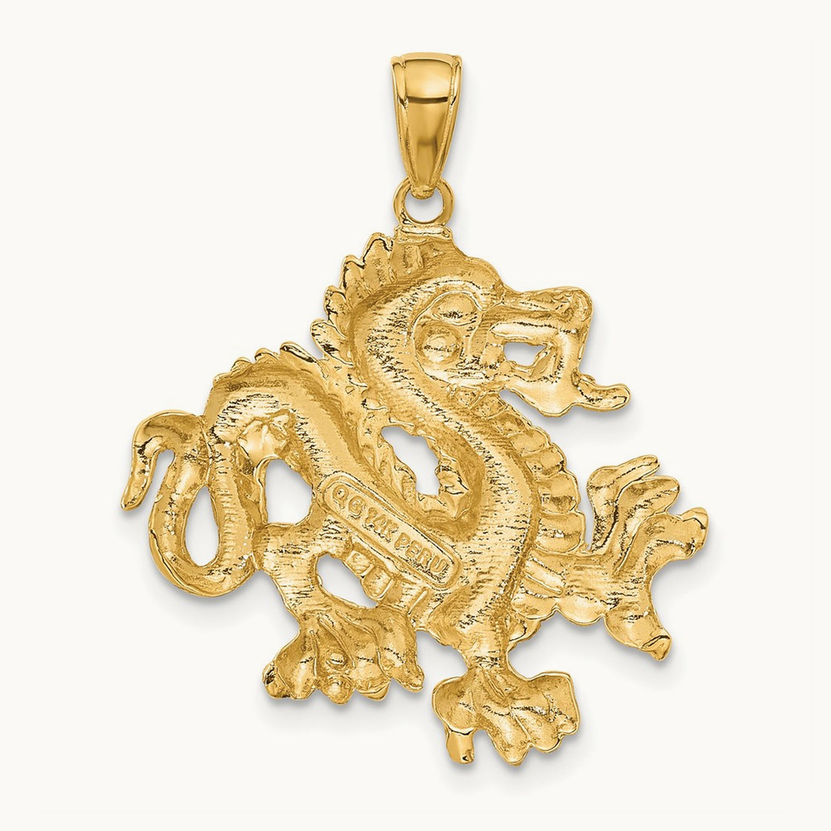 Solid Polished Dragon Pendant — 31.5mm