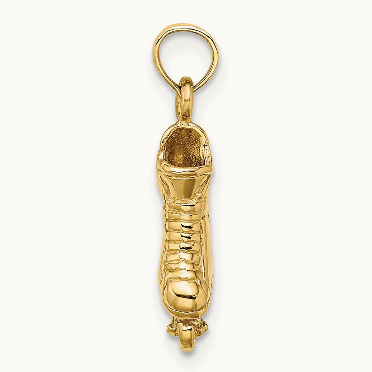 Solid Polished 3-D Rollerblade Charm, 14K