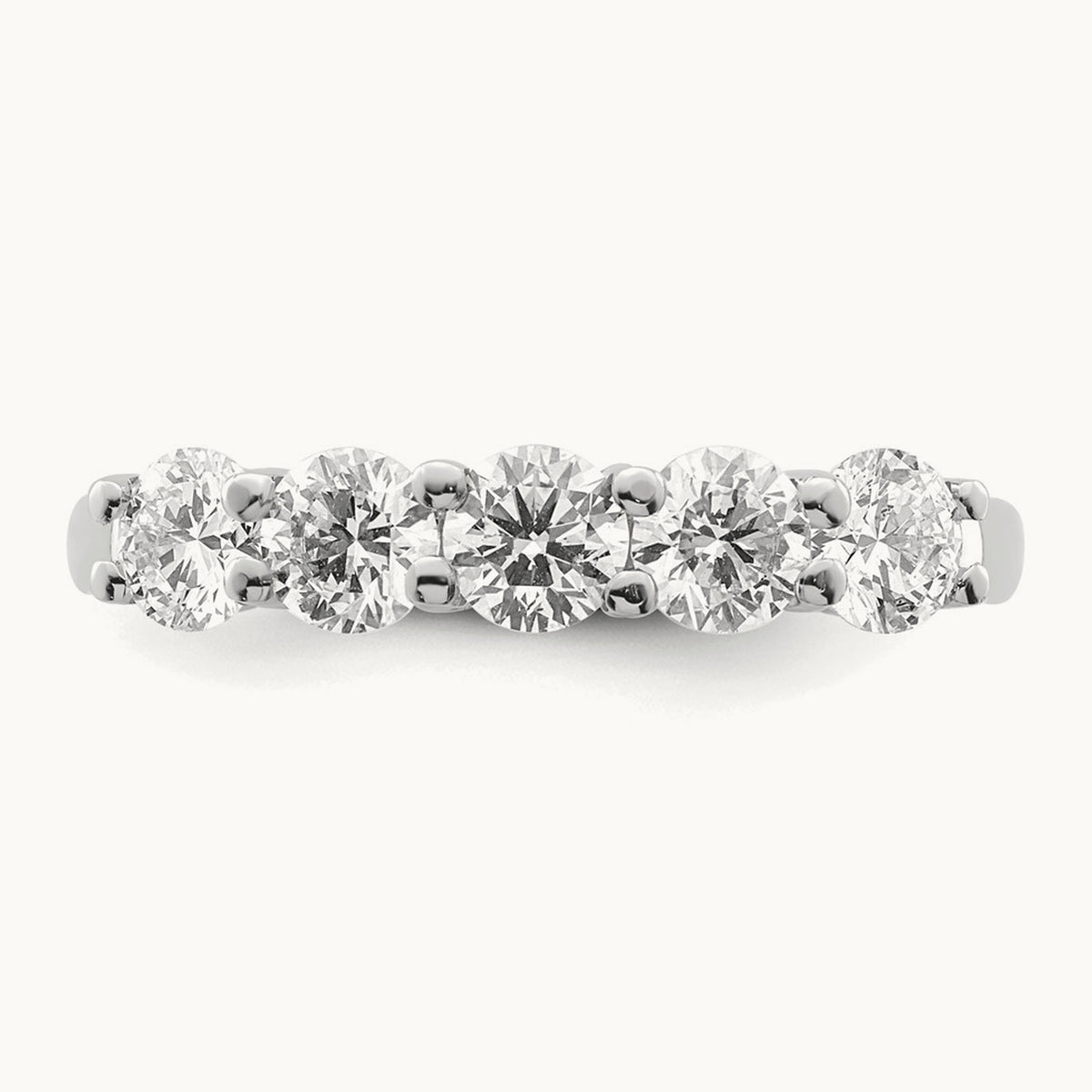 5-Stone Diamond Band, 14K White Gold