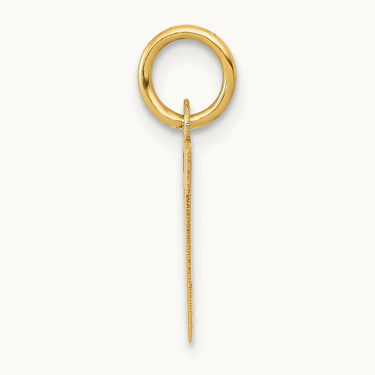 Small Block Initial Charm — 14K Yellow Gold, W