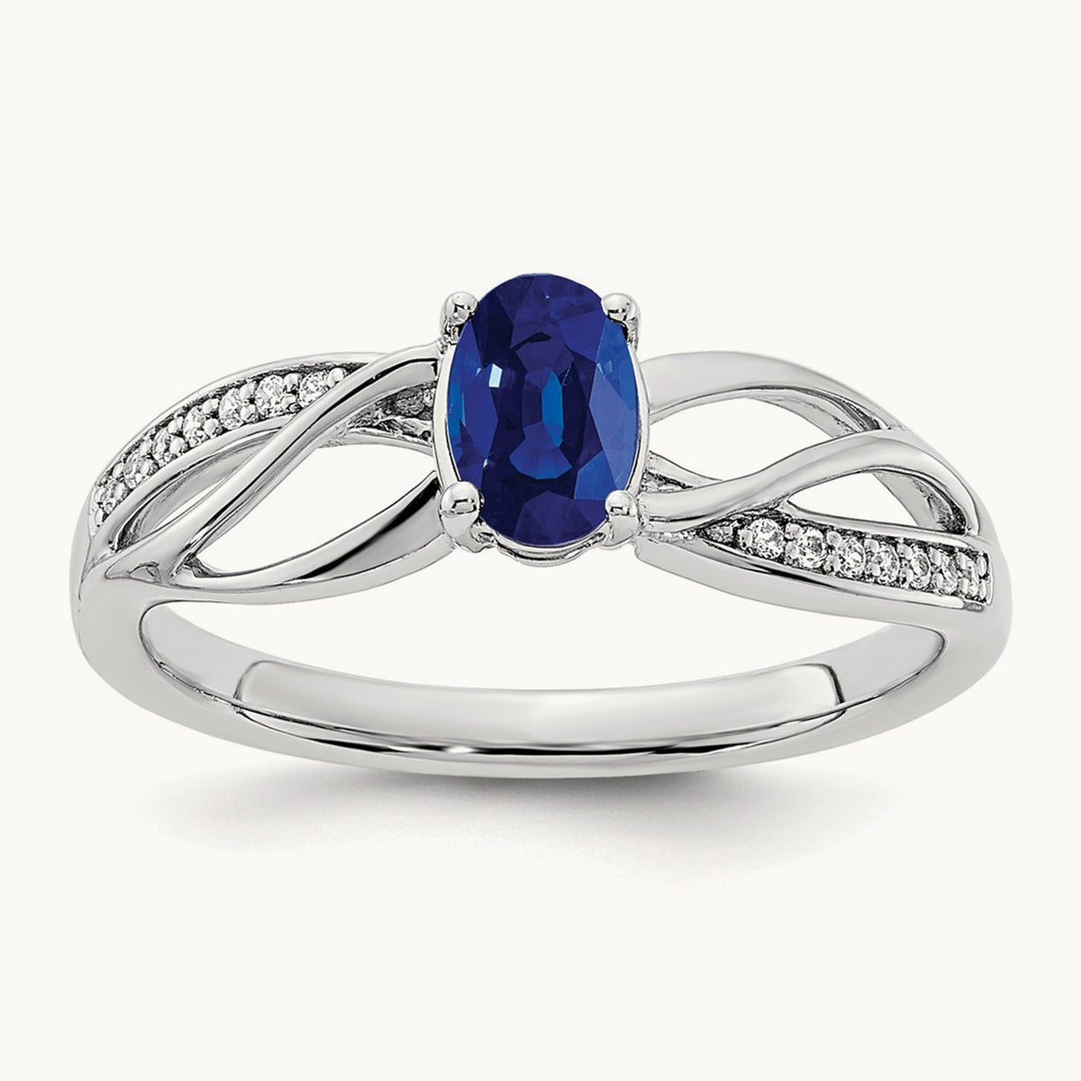 Polished Sapphire and Diamond Ring — photo set