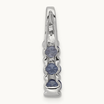 .60 Tanzanite and Diamond Chain Slide, 14K White Gold