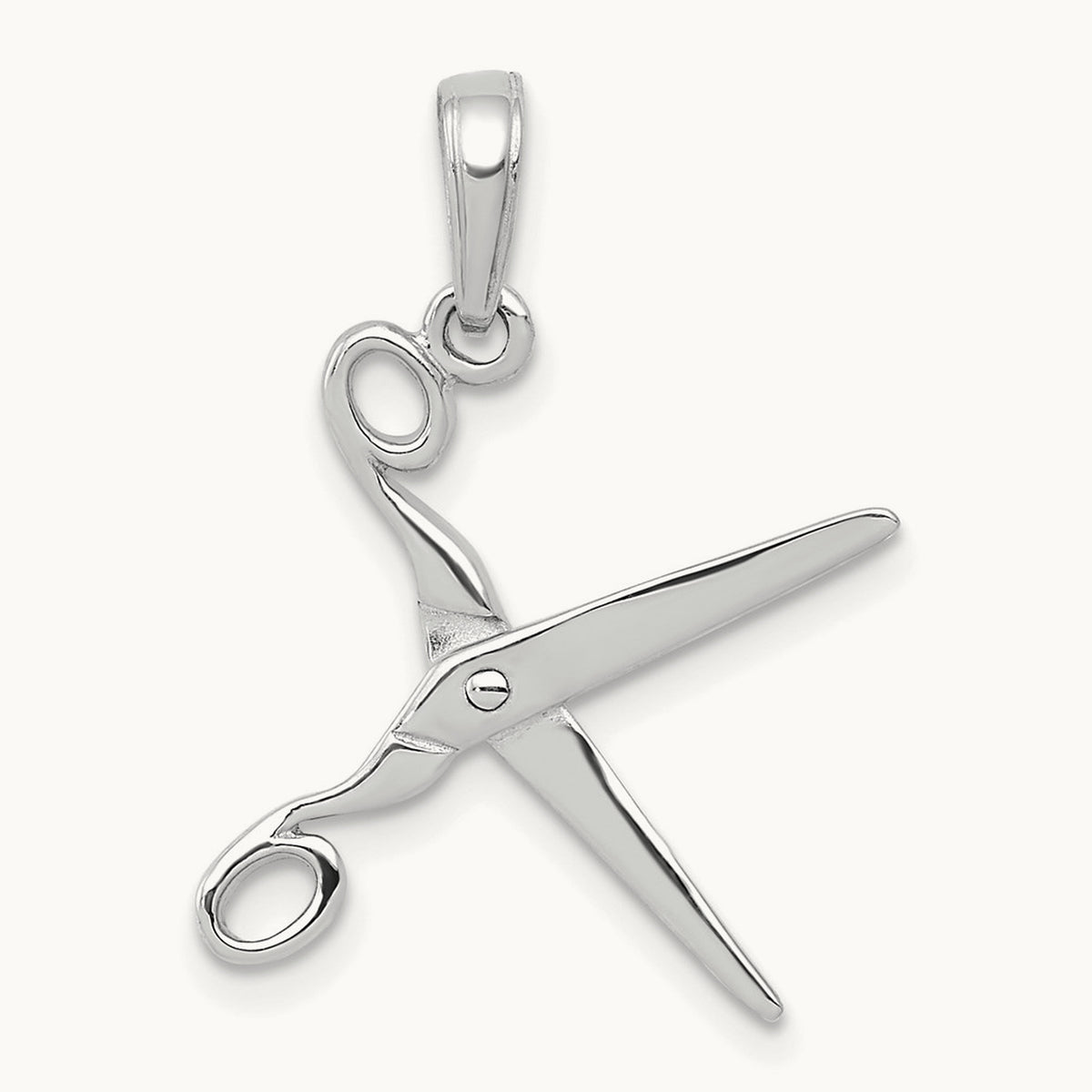 3-D Moveable Scissors Pendant — 14K White Gold