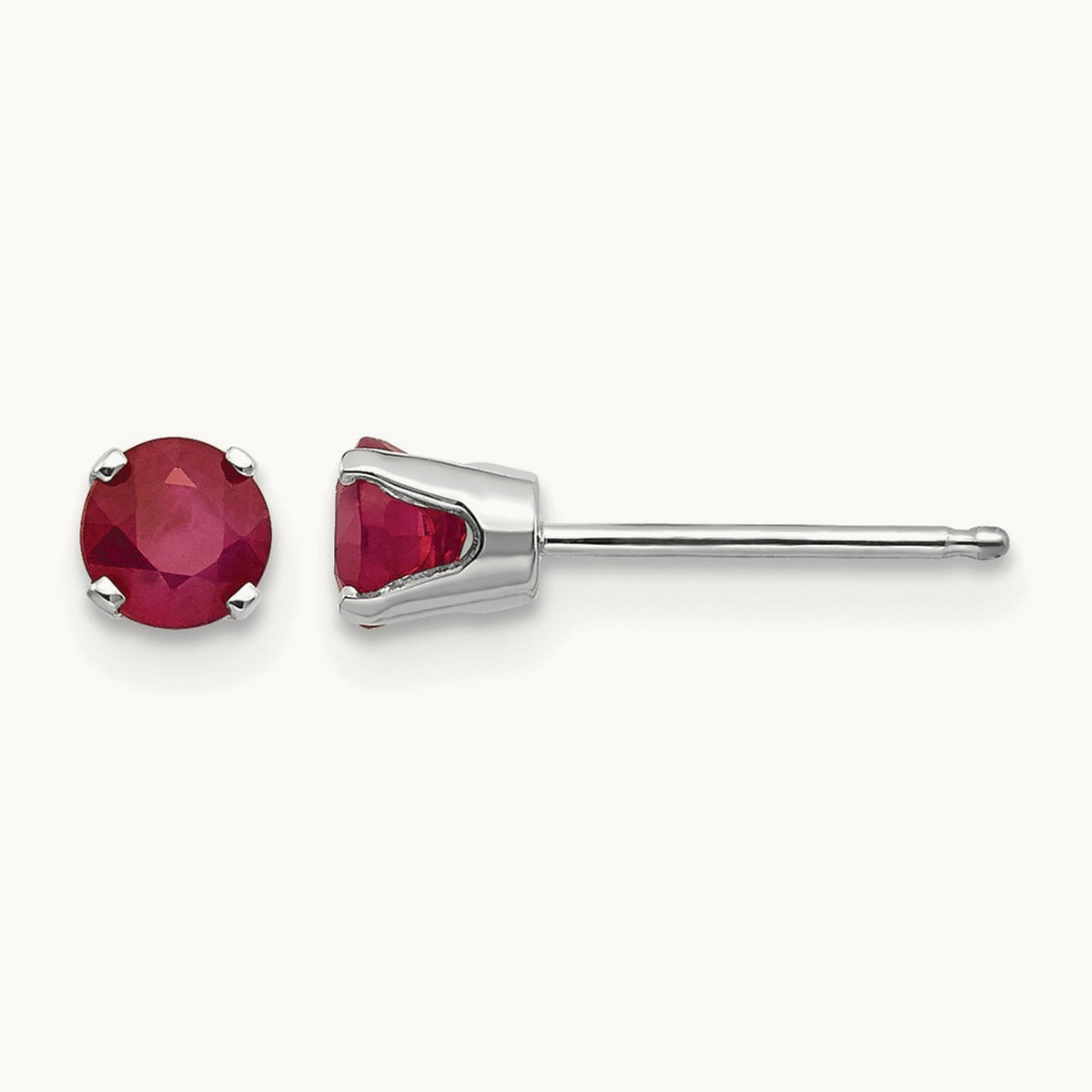 Ruby Stud Earrings — 4mm