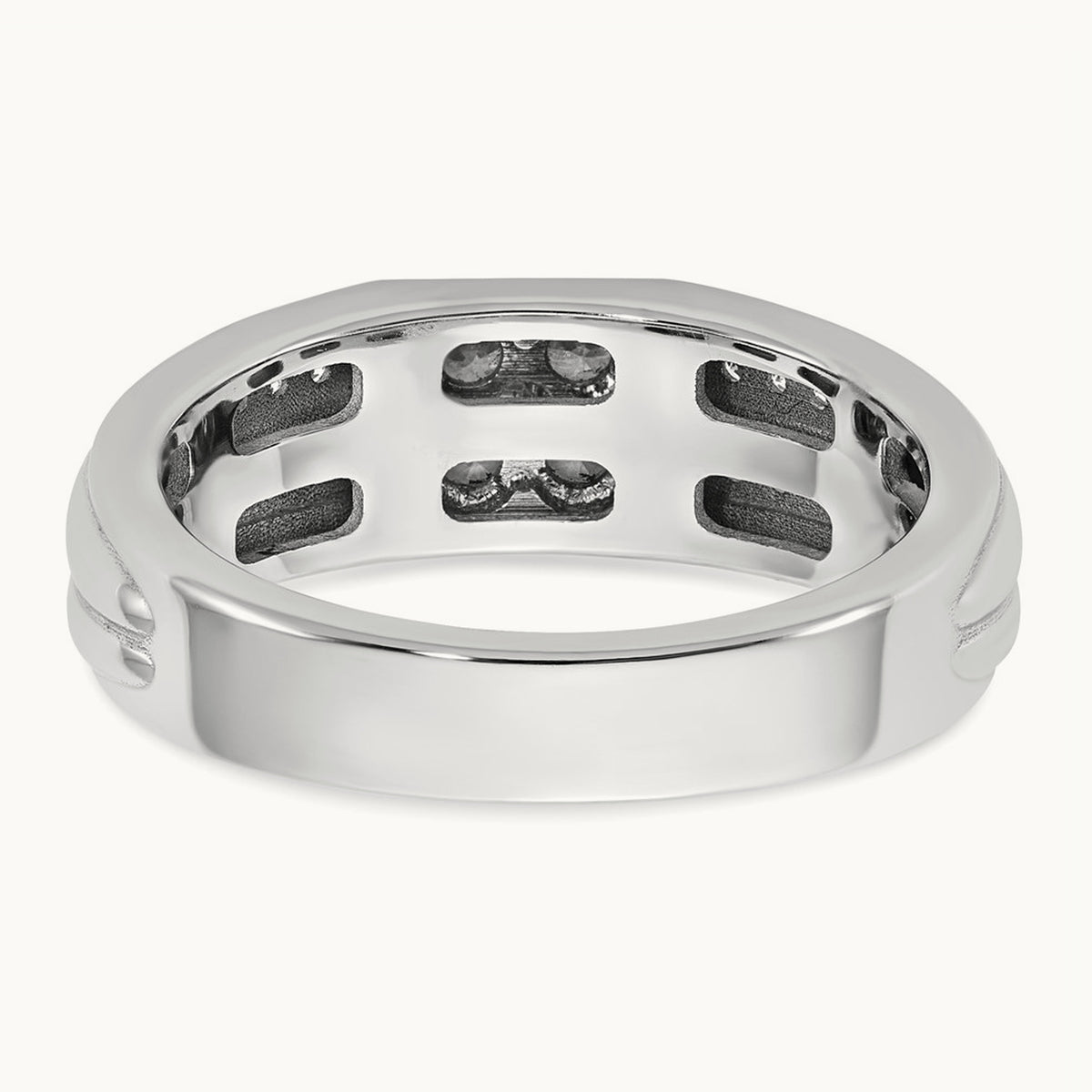 IB Goodman Mens Polished Complete 4-Stone 5/8ct Diamond Ring, 14K White Gold