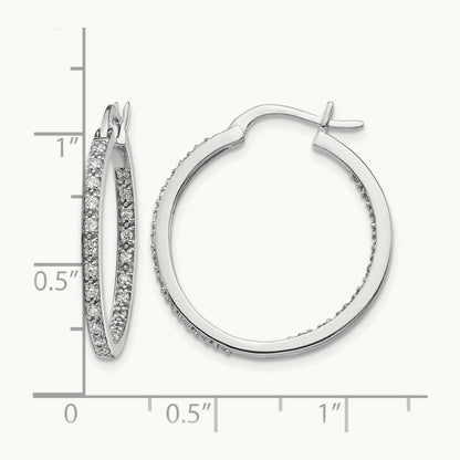 In/Out Hoop Earrings, 0.50-0.75 ct tw Lab-Grown Diamond — 1/2 ct, 14K White Gold