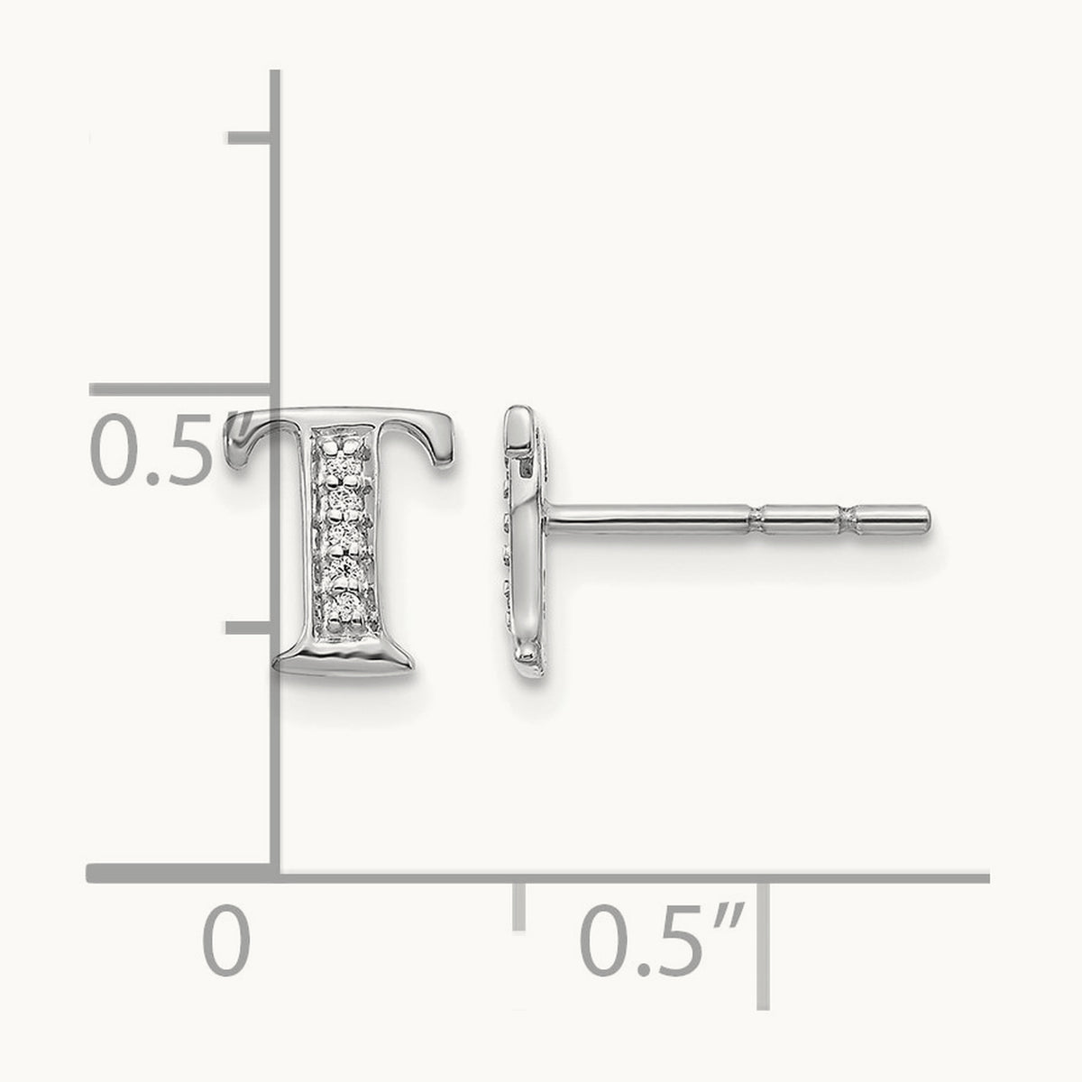 Diamond Earrings — 14K White Gold, 8mm, T