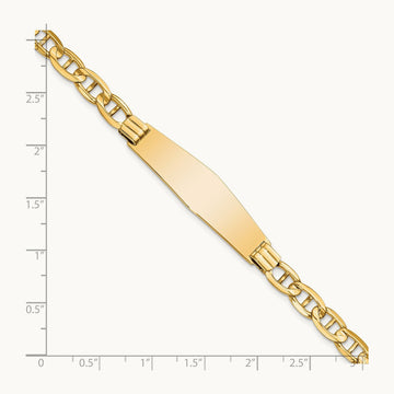 Anchor Link Soft Diamond Shape ID Bracelet, 14K
