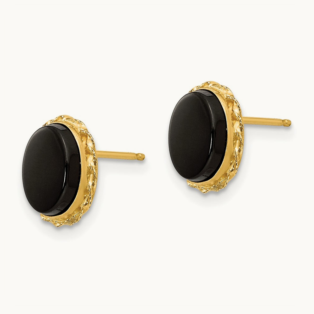 Madi K Bezel Onyx Earrings, 14K