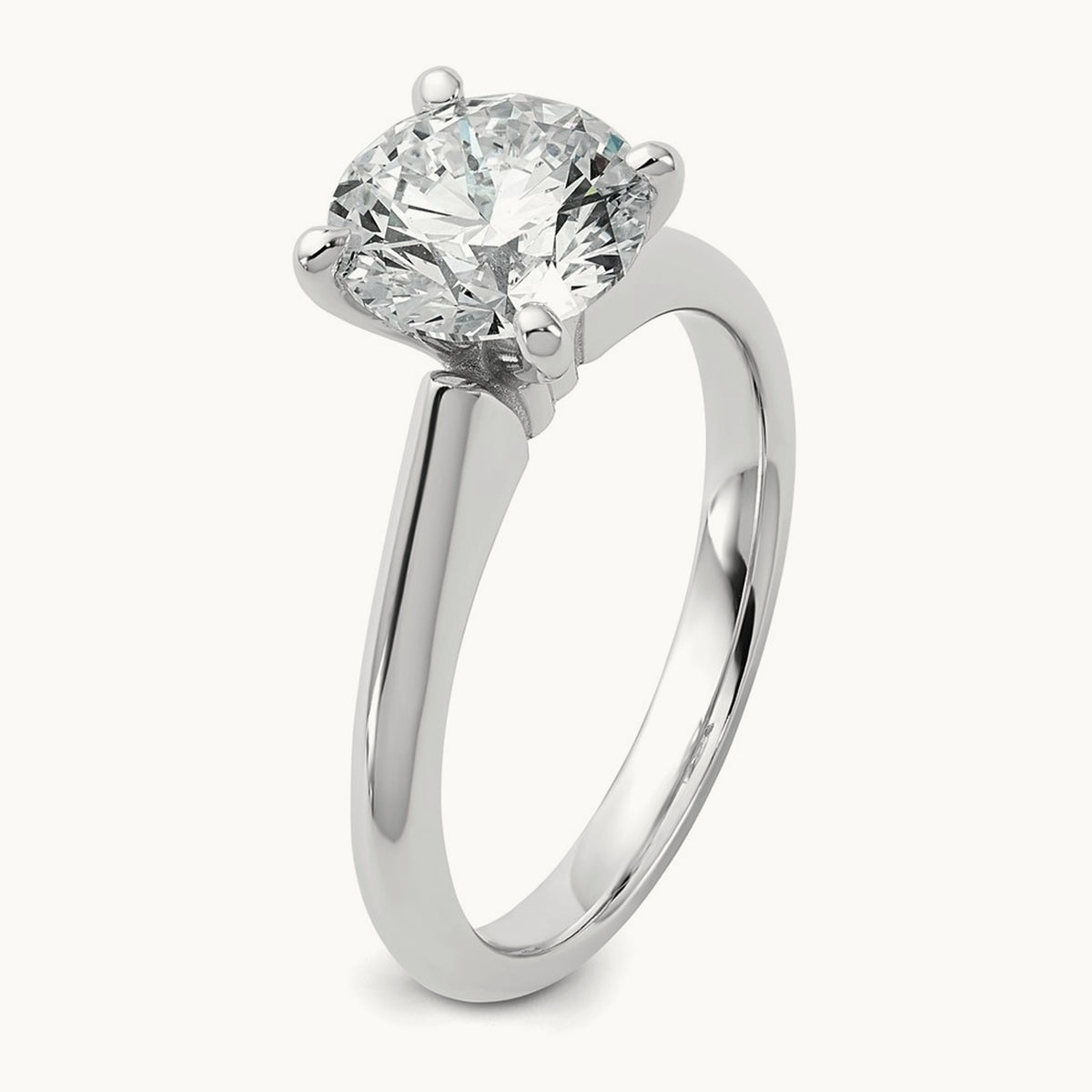 Round 8X Ring, 2.00 ct tw Lab-Grown Diamond — 14K White Gold
