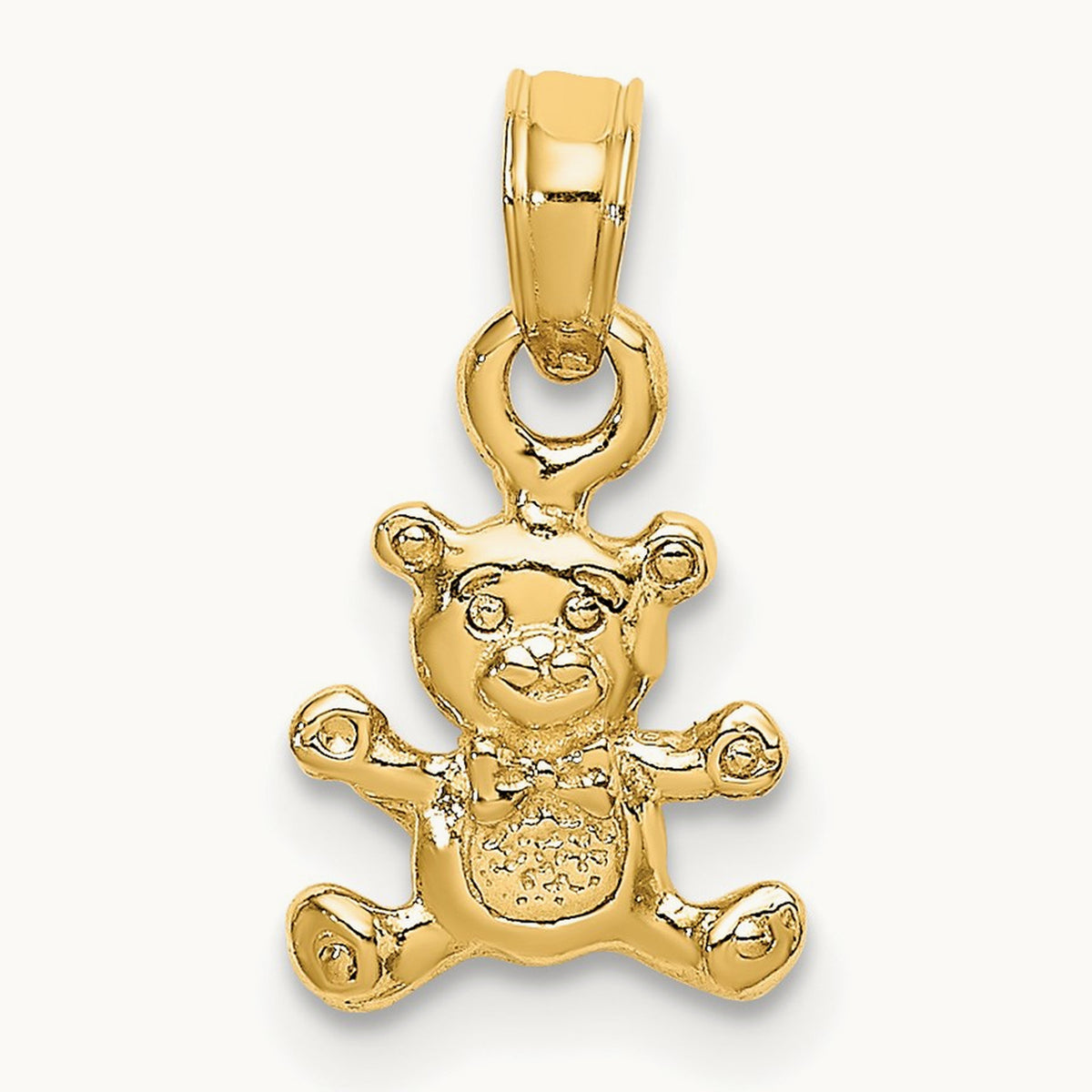 3-D Mini Teddy Bear Charm, 14K