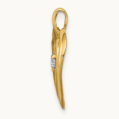 AA Diamond Double Heart Pendant, 14K