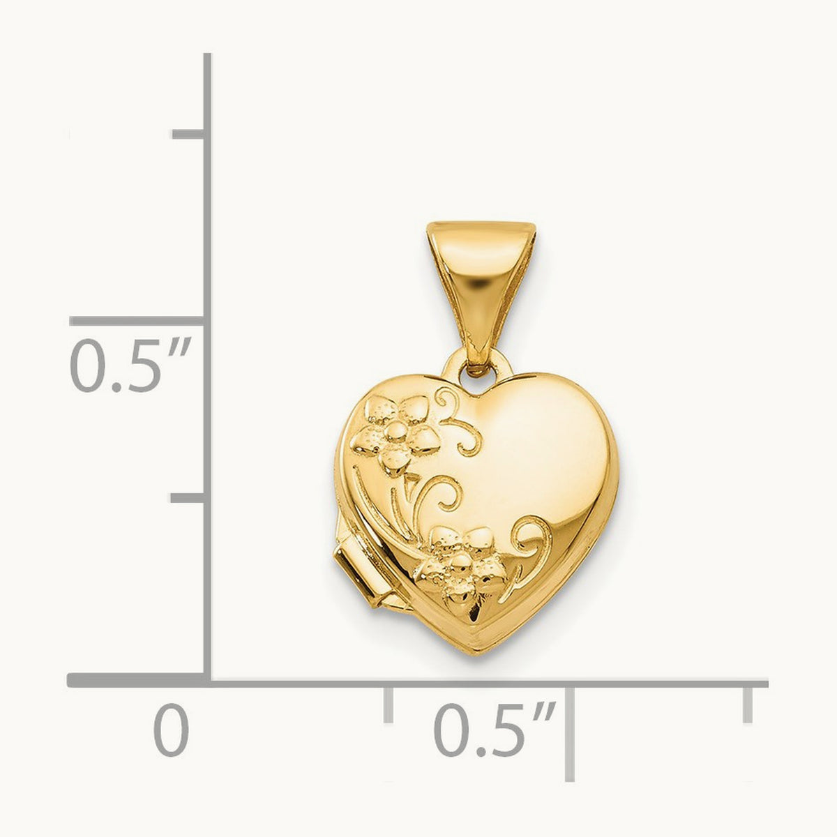 Floral Heart Locket — 14K Yellow Gold