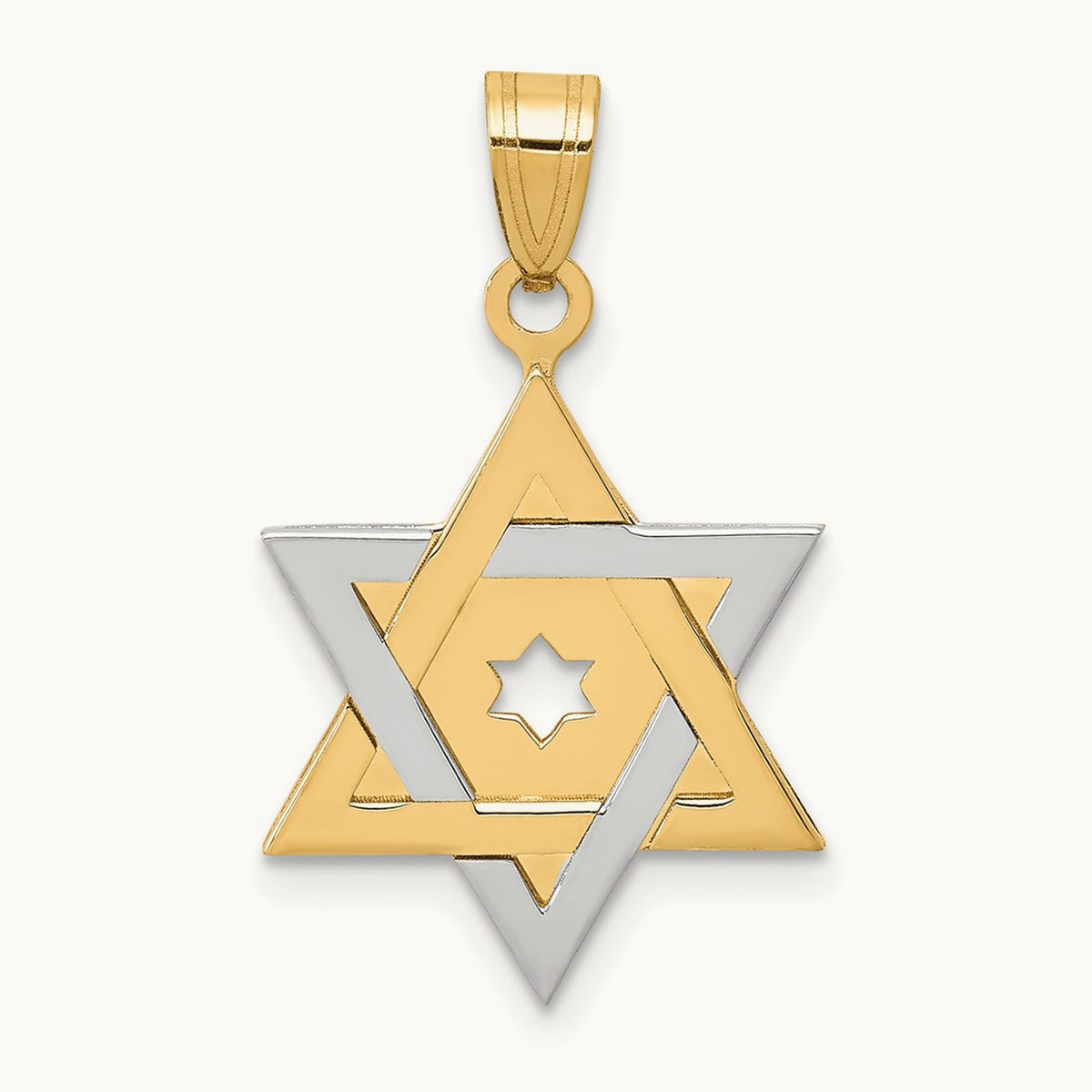 Star Of David Pendant, 14K Two-tone
