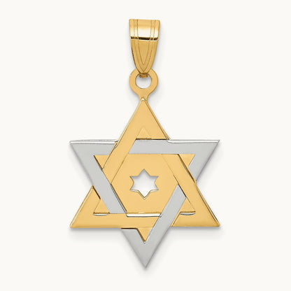 Star Of David Pendant, 14K Two-tone