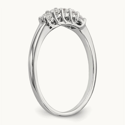 5-Stone Diamond Band, 14K White Gold