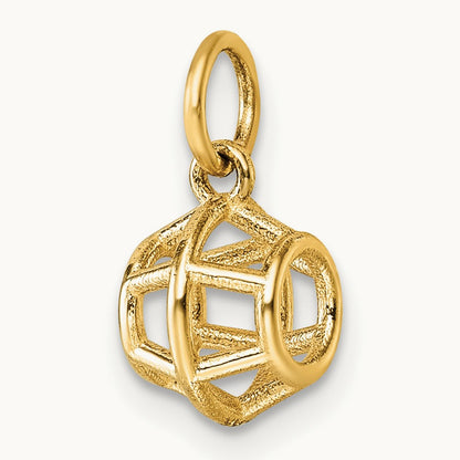 Polished Pentagonal Shape Pendant, 14K