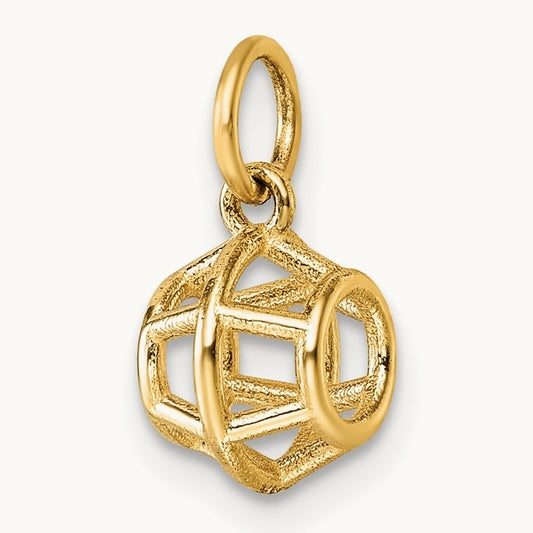 Polished Pentagonal Shape Pendant, 14K