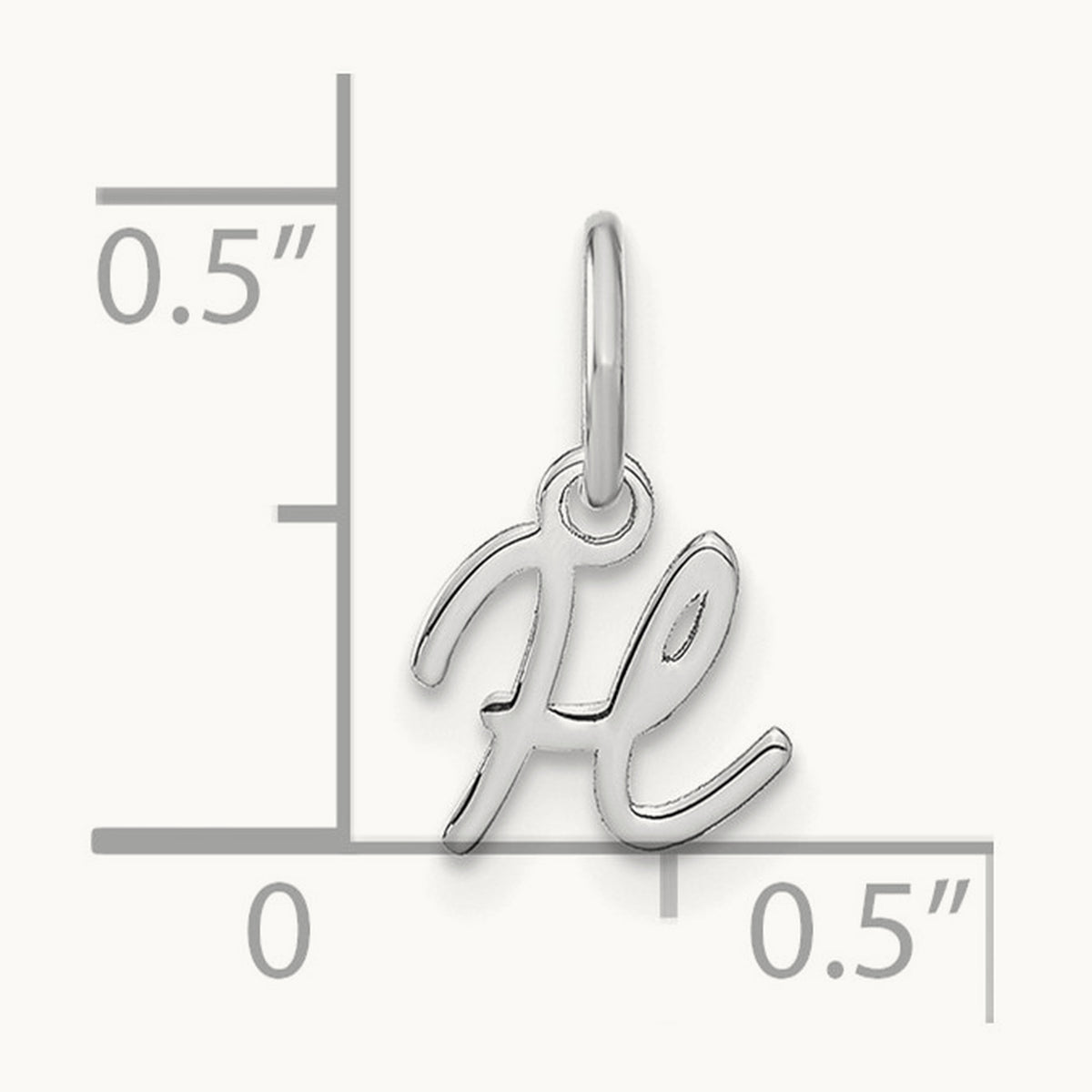 Upper case Initial Charm — 14K White Gold, H