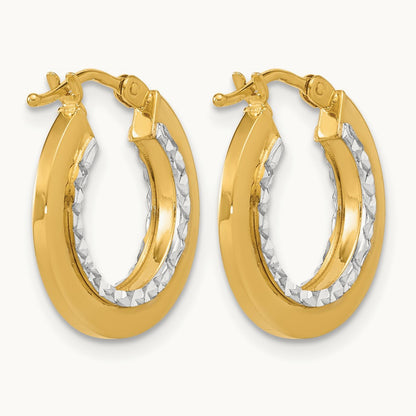 w/ Polished and Diamond-cut Round Hoop Earrings — Leslie's — photo set