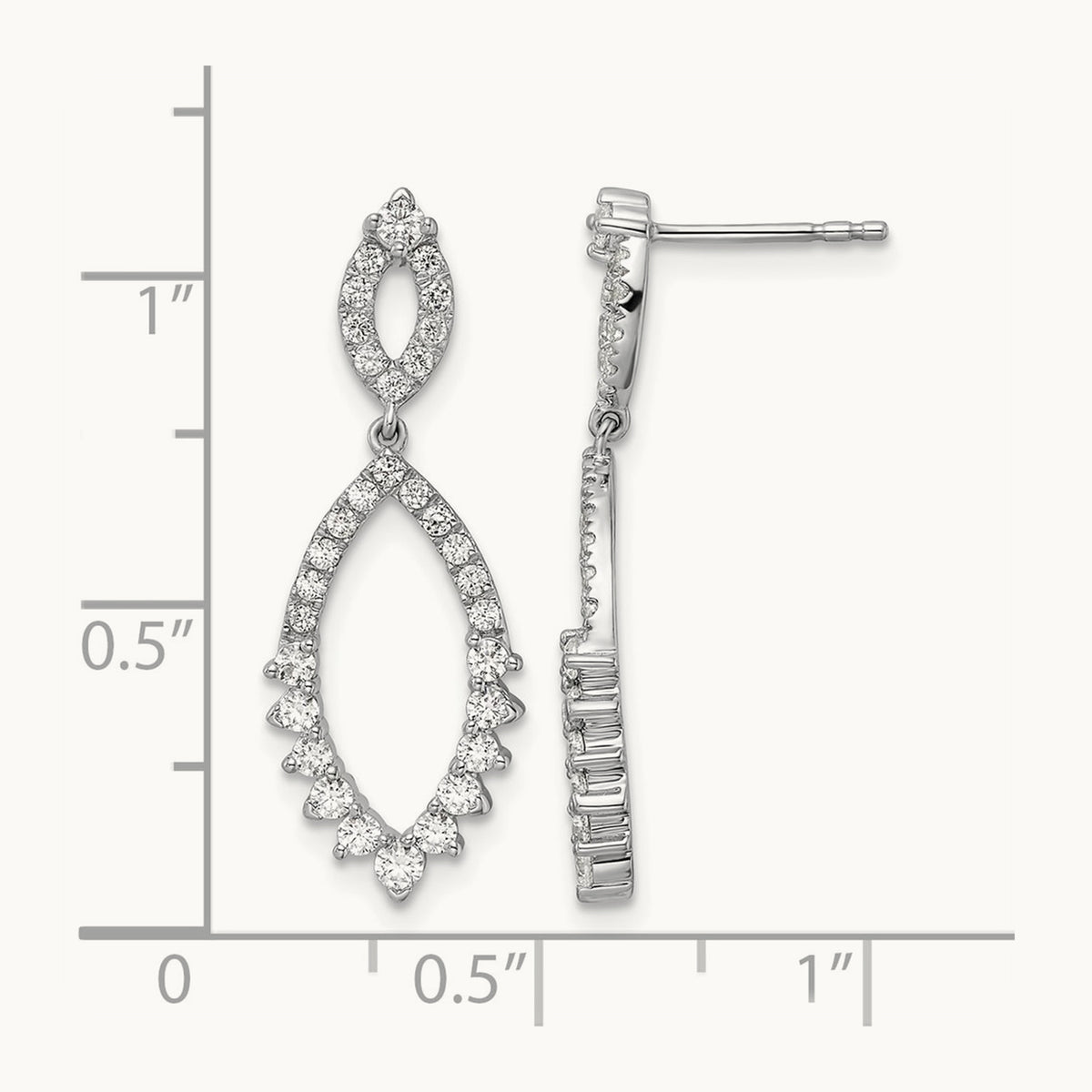Dangle Post Earrings, 0.75 ct tw Lab-Grown Diamond