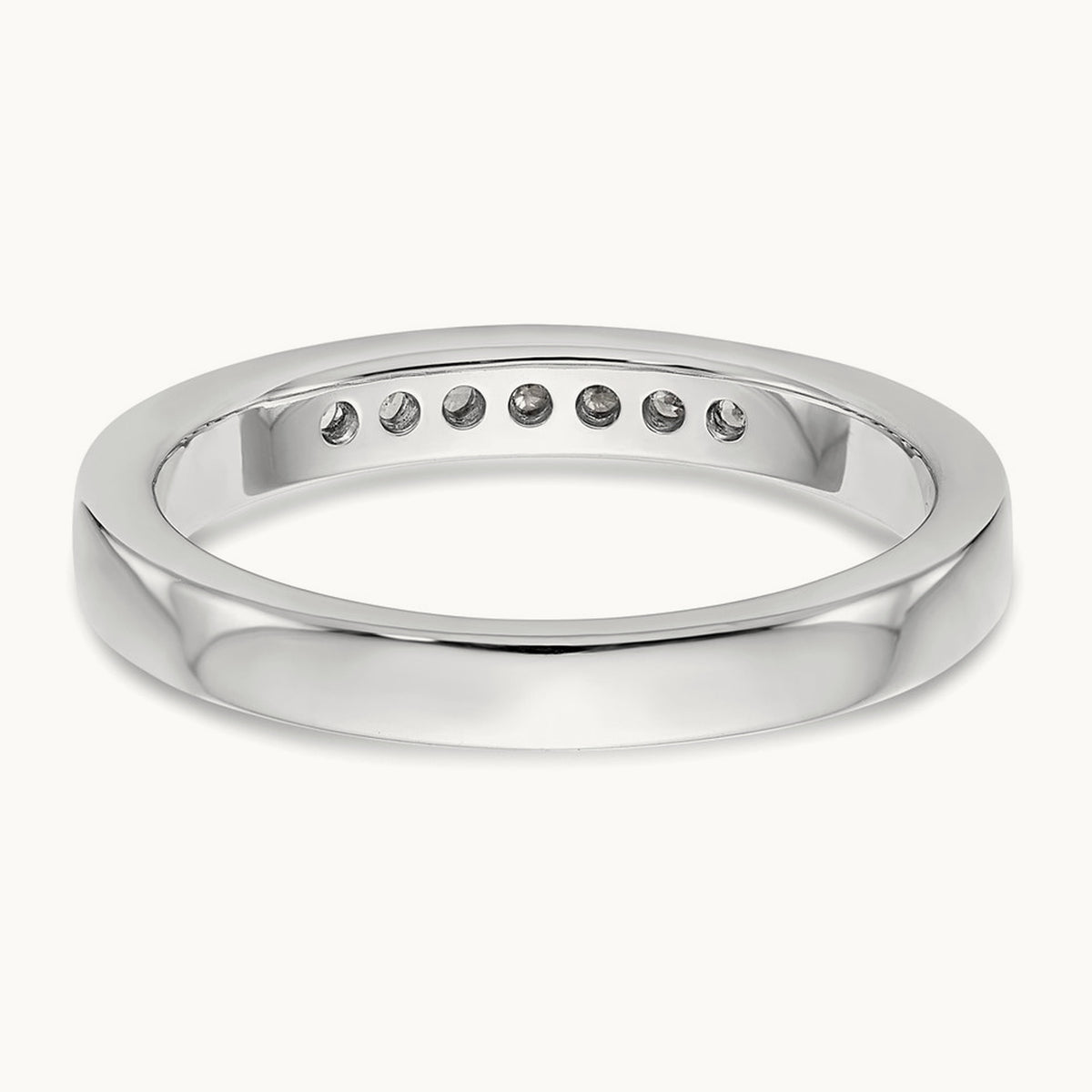 7-Stone Diamond Channel Band, 14K White Gold