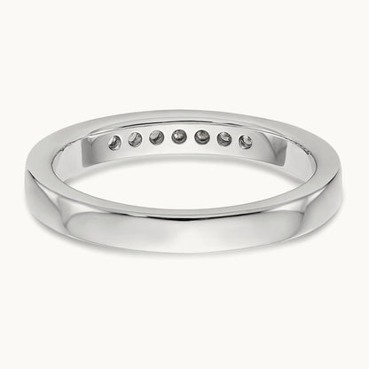 7-Stone Diamond Channel Band, 14K White Gold