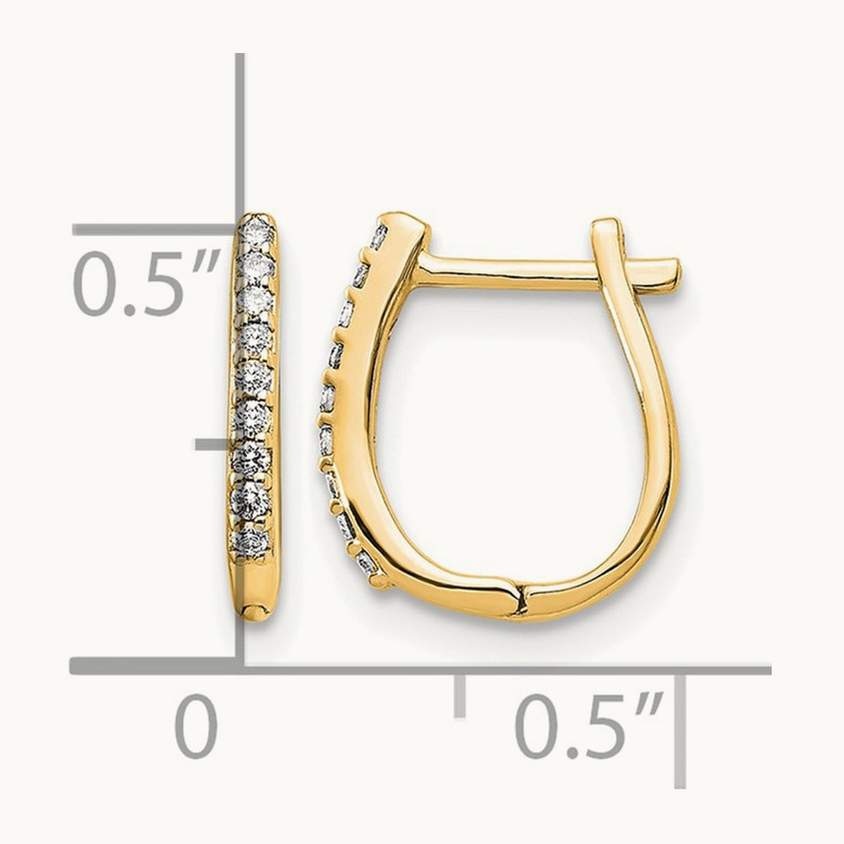 Hinged Hoop Earrings, 0.10 ct tw Lab-Grown Diamond — 14K Yellow Gold
