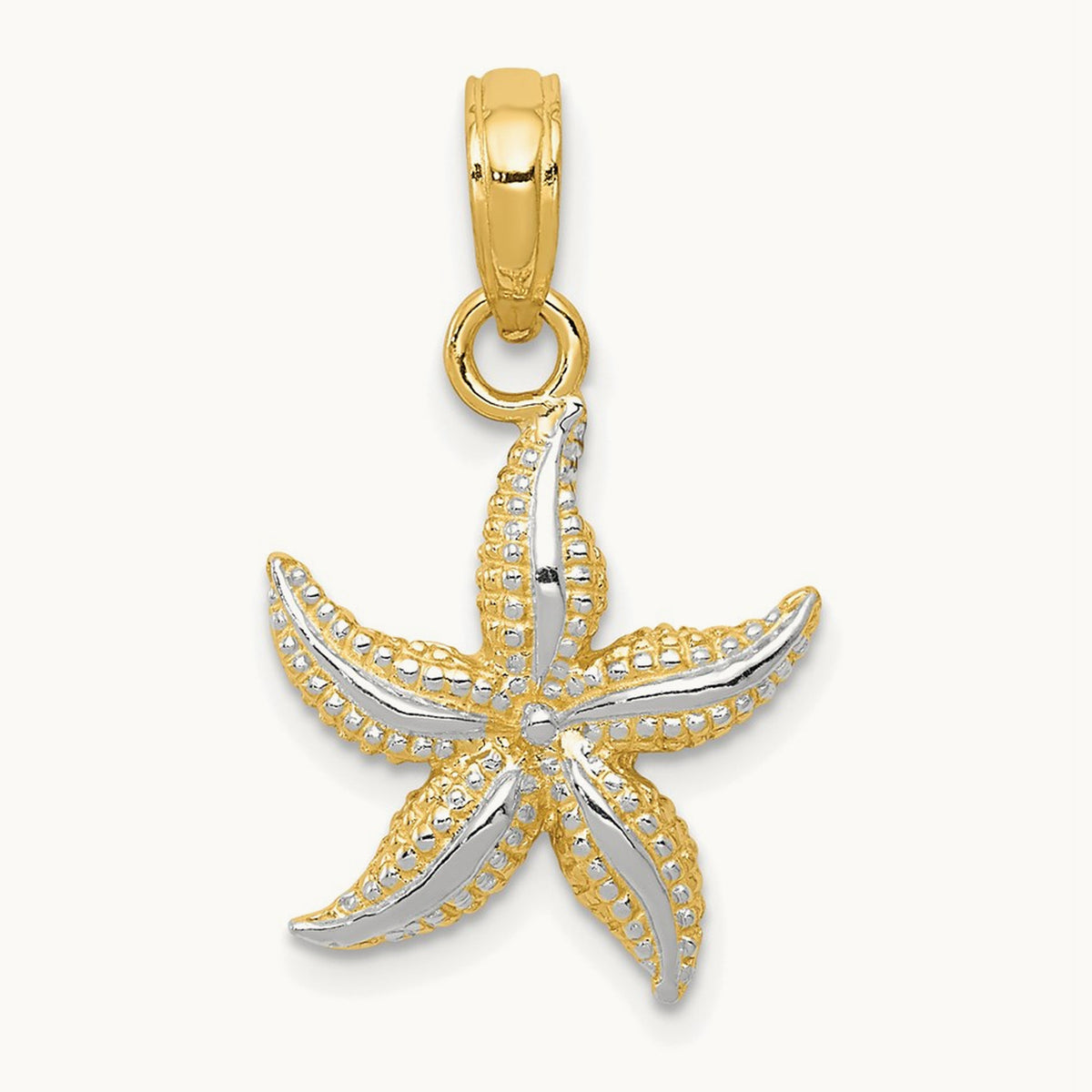 Starfish Pendant with White Rhodium — 19mm