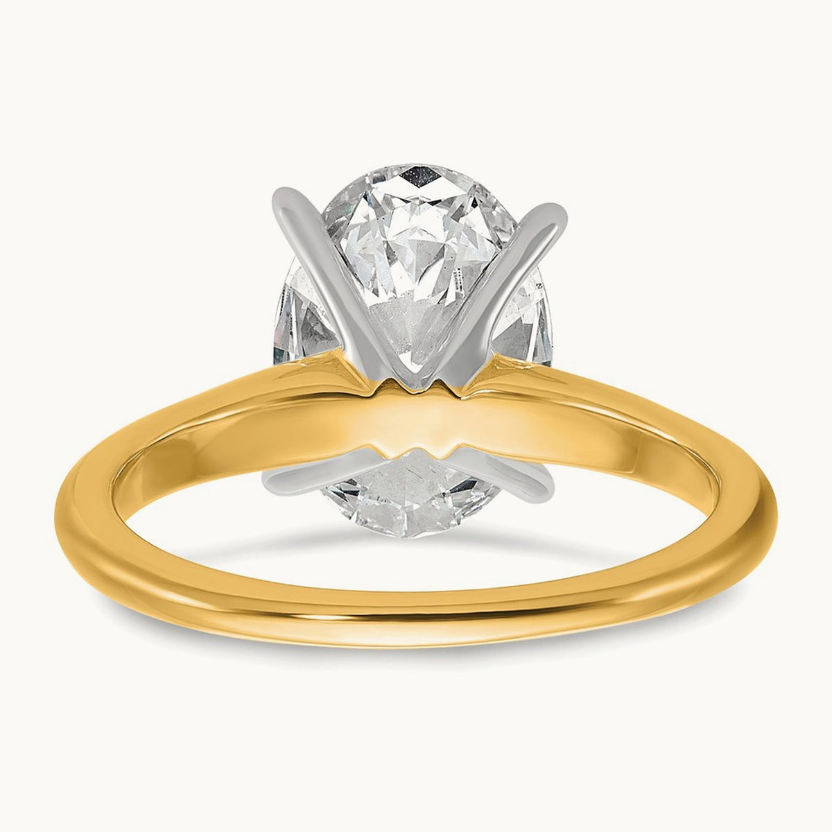 Oval Solitaire Engagement Ring, 0.50-5.00 ct tw Lab-Grown Diamond — 3 ct, 14K Two-Tone
