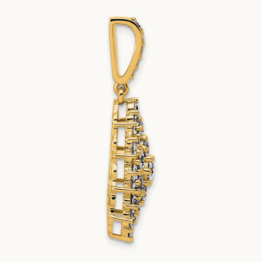 Cluster Pendant Necklace, 2.50 ct tw Lab-Grown Diamond — 14K Yellow Gold