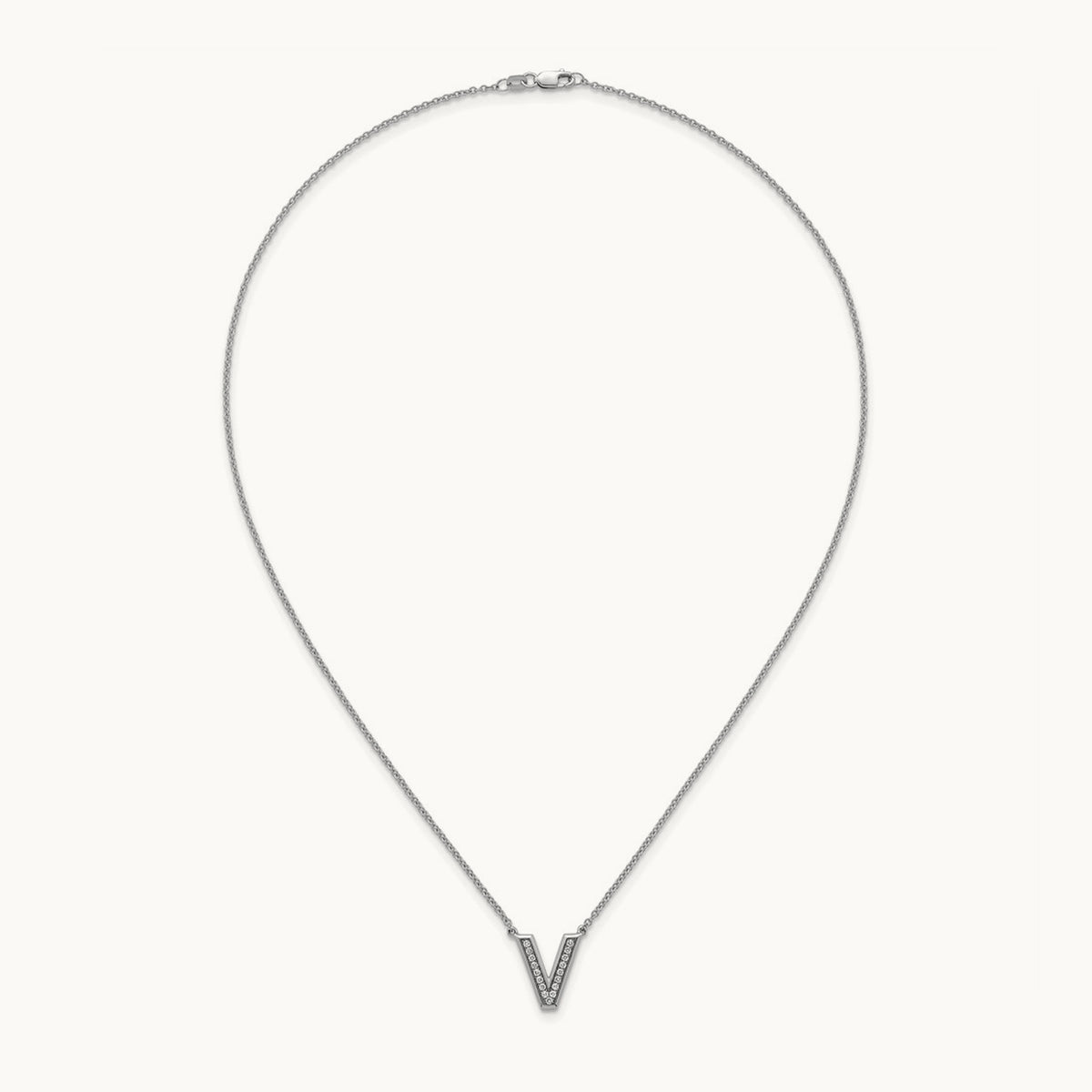 Initial V Necklace, 0.15 ct tw Lab-Grown Diamond