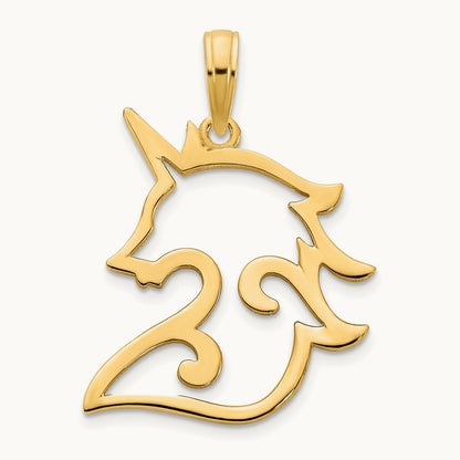 Unicorn Pendant, 14K