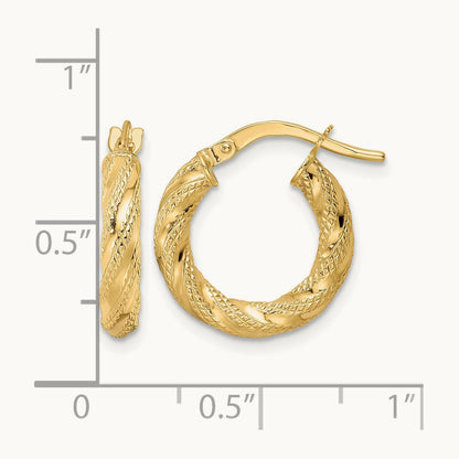 Polished Twisted Hoop Earrings — 16mm